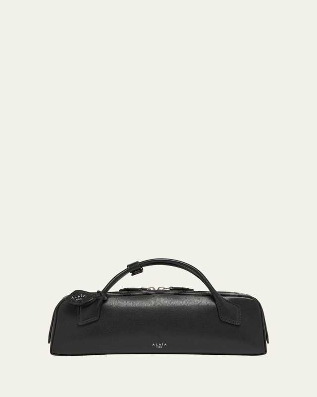 Le Teckel Top-Handle Bag in Grained Leather